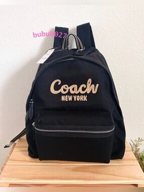 NWT🧸Coach Cargo Canvas Backpack Black CAM76 Fit 16" Laptop Work Travel School